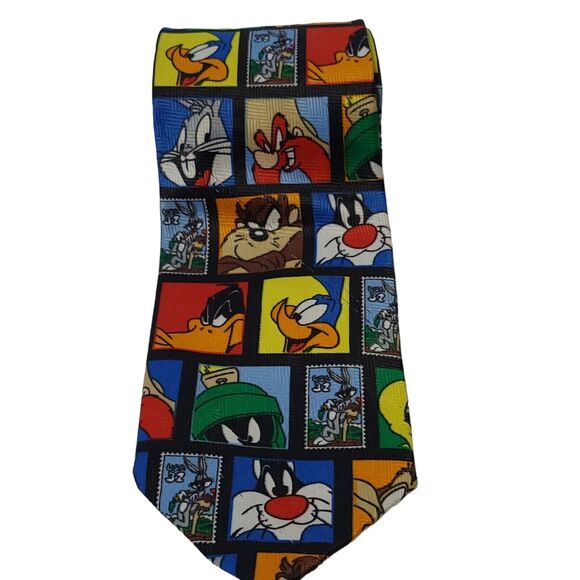 Vintage Set of 2 Looney Tunes Men's Neckties 1993 Bugs Bunny Daffy Duck, Taz - Picture 2 of 14